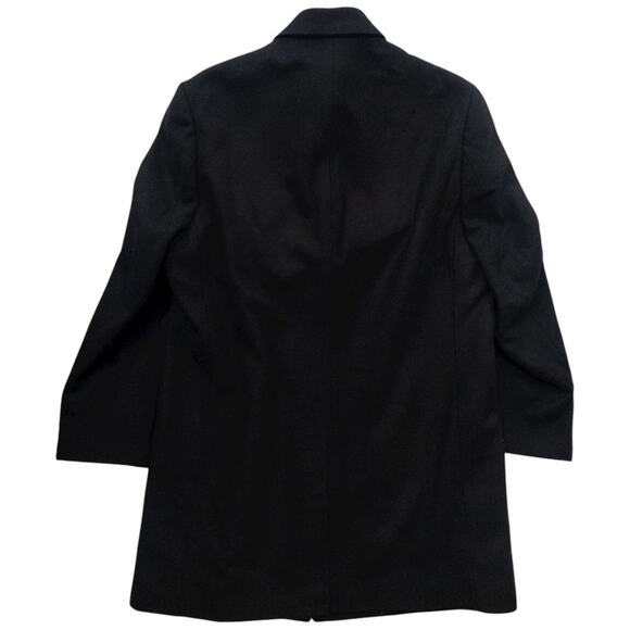 Hart Schaffner Marx Topcoat Dress Car Coat Men's 44R Wool Blend Black 3 Button - Picture 3 of 10
